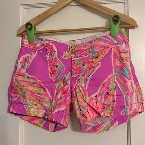 Lilly Pulitzer 5” Callahan Short Amethyst Sunseeker 0 Purple Pink Green Yellow